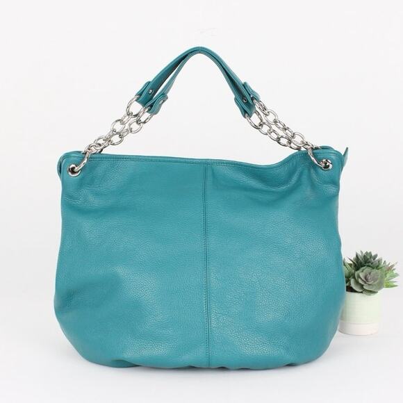 Bodhi Leather Turquoise Shoulder Bag - Picture 1 of 10